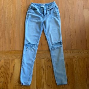Blue used jeans